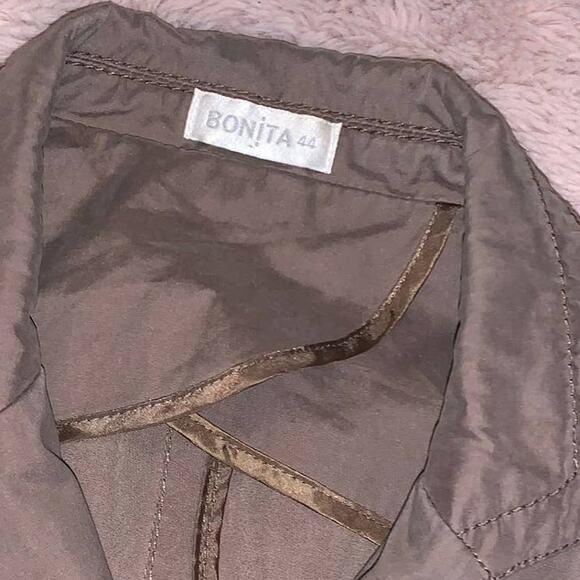Bonita German Brown Faux Suede Open Front Moto-Style Jacket Size: 44 - Picture 5 of 12